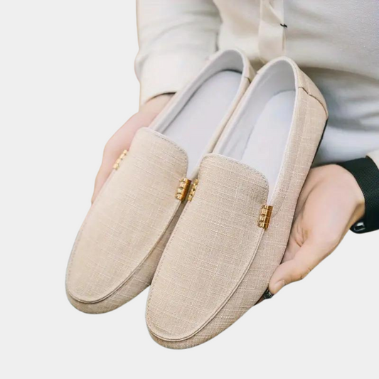 Mocassins homme – Tissu respirant texturé – Design minimaliste – Détail métal
