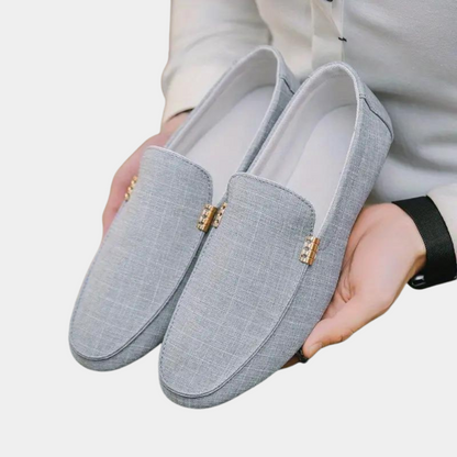 Mocassins homme – Tissu respirant texturé – Design minimaliste – Détail métal