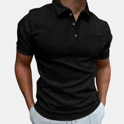 Polo homme – Coupe ajustée – Tissu respirant – Manches courtes – Style décontracté