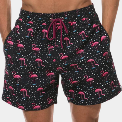 Short Homme – Coupe Décontractée – Taille Élastique – Cordon – Imprimé – Tissu Respirant