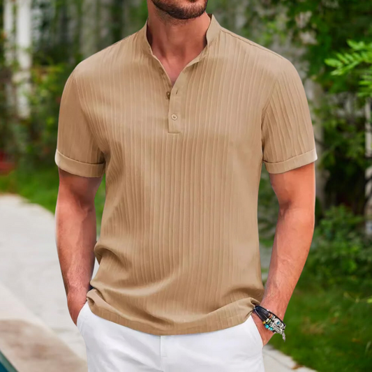 Polo homme – Coupe standard – Manches courtes texturées