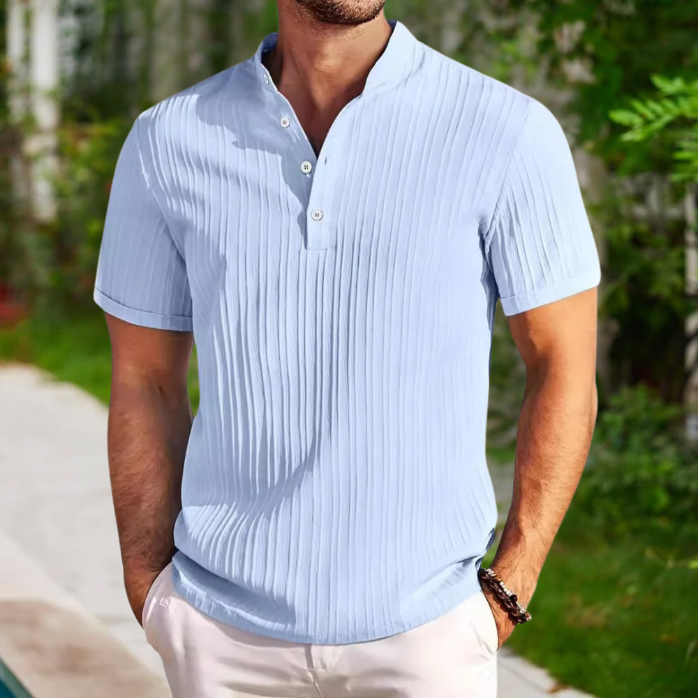 Polo homme – Coupe standard – Manches courtes texturées