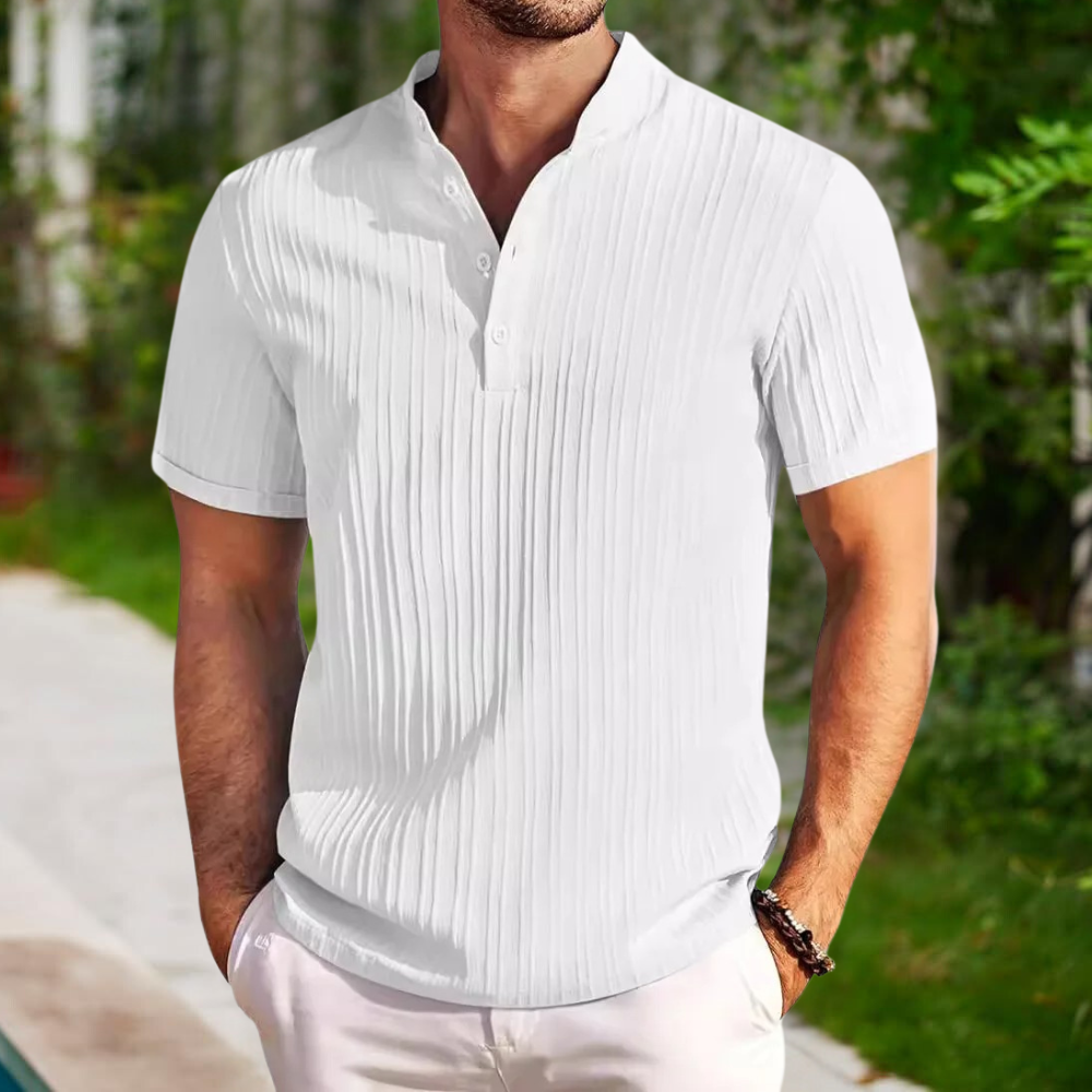 Polo homme – Coupe standard – Manches courtes texturées