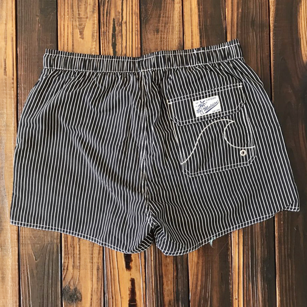Short de bain homme – Coupe décontractée – Séchage rapide – Tissu respirant – Rayures verticales