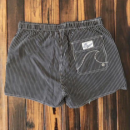 Short de bain homme – Coupe décontractée – Séchage rapide – Tissu respirant – Rayures verticales
