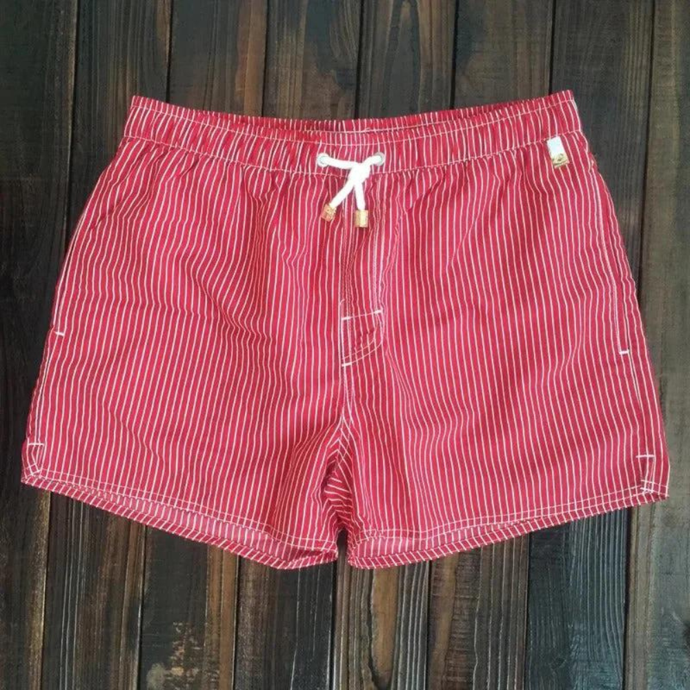 Short de bain homme – Coupe décontractée – Séchage rapide – Tissu respirant – Rayures verticales