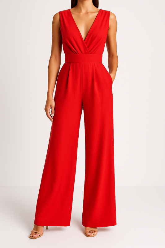 Combinaison Femme – Coupe Slim – Sans Manches – Jambes Larges