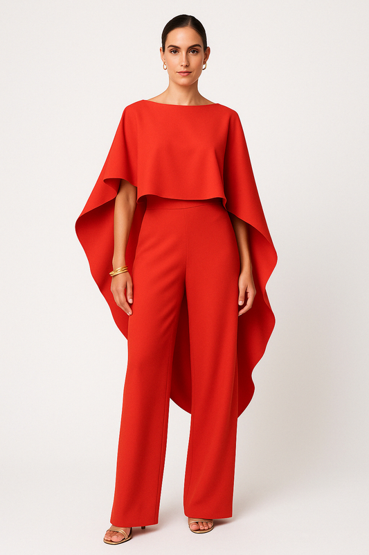Ensemble Femme – Haut Asymétrique Fluide – Pantalon Large Long – Tissu Léger