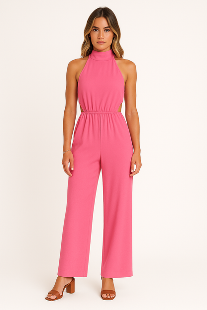 Combinaison femme – Coupe ample – Dos nu – Jambe large – Détails ajourés