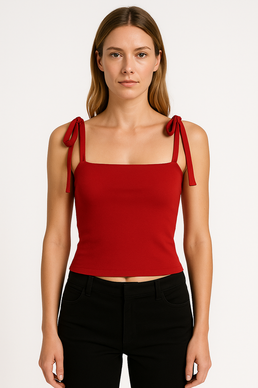 Top court femme – Coupe slim – Bretelles réglables – Tissu stretch doux respirant