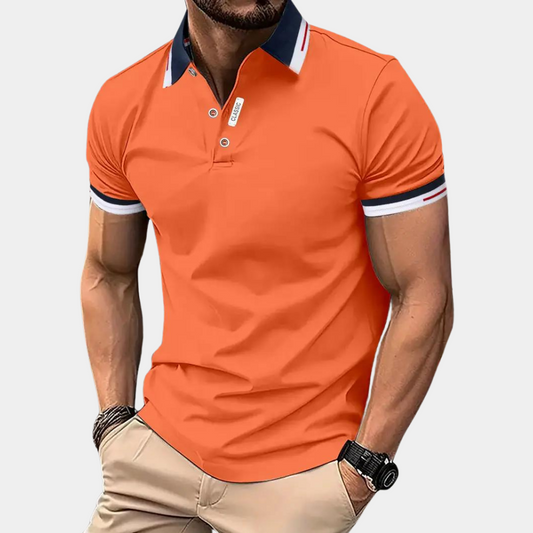 Polo homme – Coupe slim – Col contrasté – Style décontracté