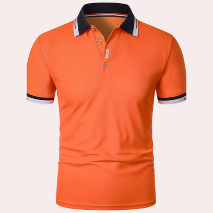 Polo homme – Coupe slim – Col contrasté – Style décontracté