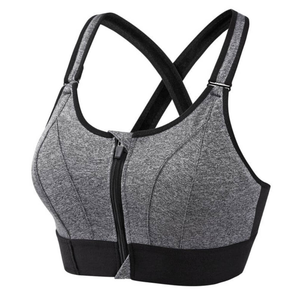 Soutien-gorge femme – Maintien Longline – Zip Frontal – Dos Croisé – Tissu Respirant