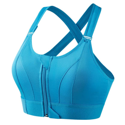 Soutien-gorge femme – Maintien Longline – Zip Frontal – Dos Croisé – Tissu Respirant
