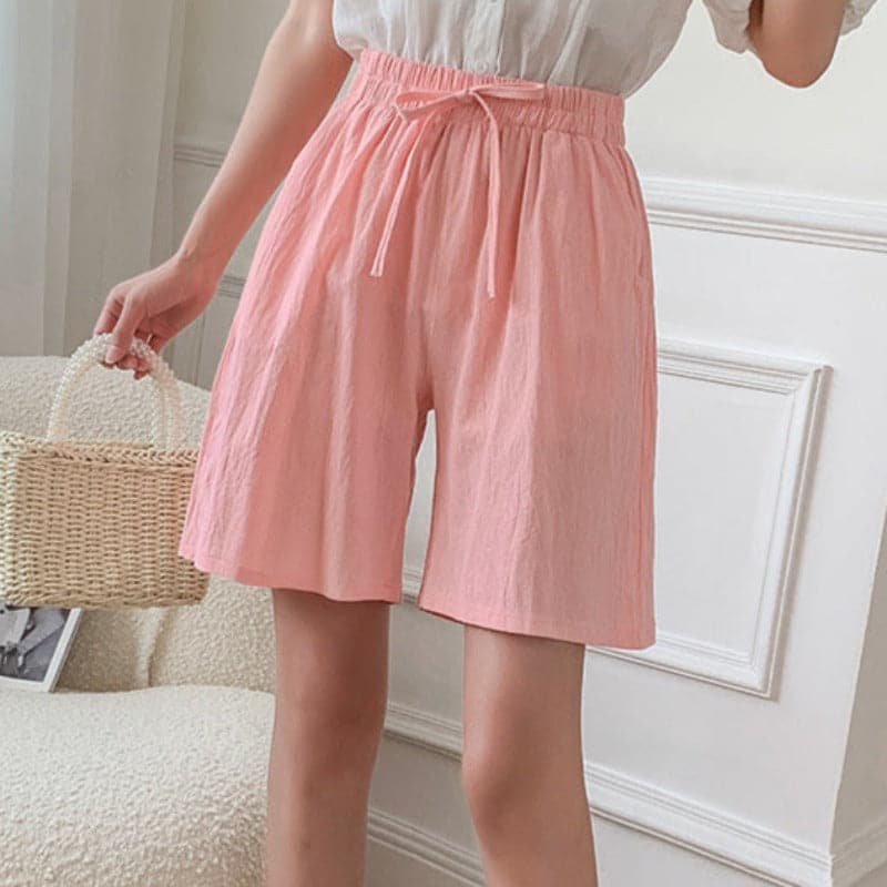 Short femme – Coupe décontractée – Taille élastique – Fibres naturelles respirantes