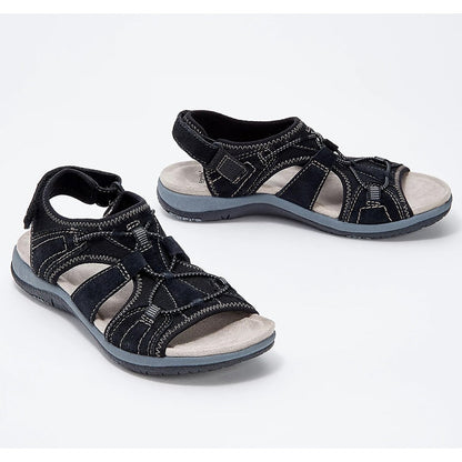 Sandales femme – Bout ouvert – Semelle confort – Bride réglable – Tissu respirant