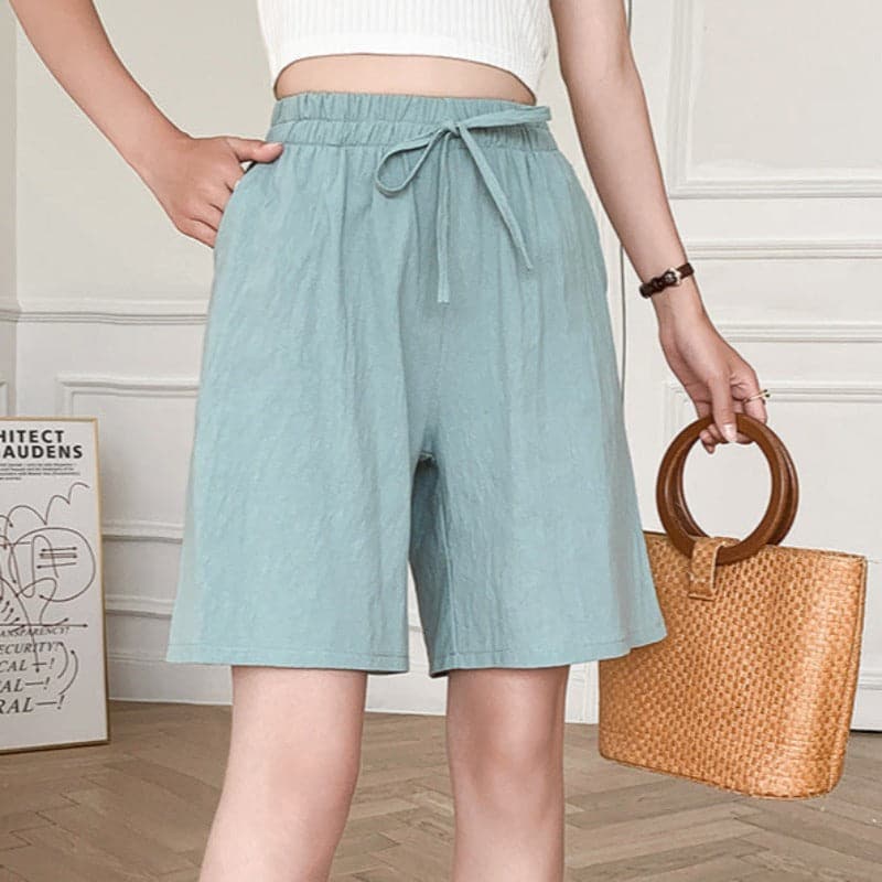Short femme – Coupe décontractée – Taille élastique – Fibres naturelles respirantes