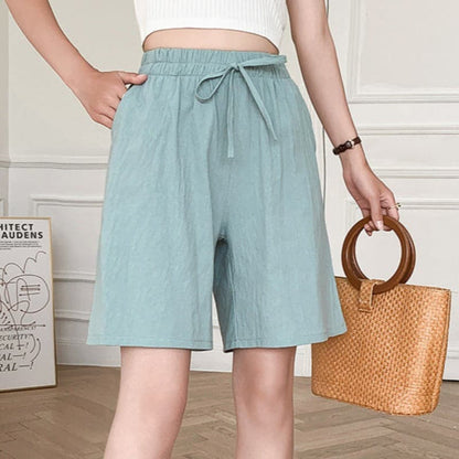 Short femme – Coupe décontractée – Taille élastique – Fibres naturelles respirantes