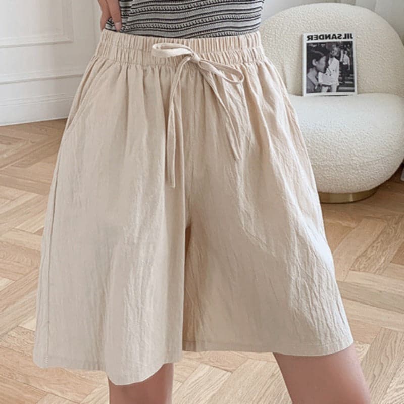 Short femme – Coupe décontractée – Taille élastique – Fibres naturelles respirantes