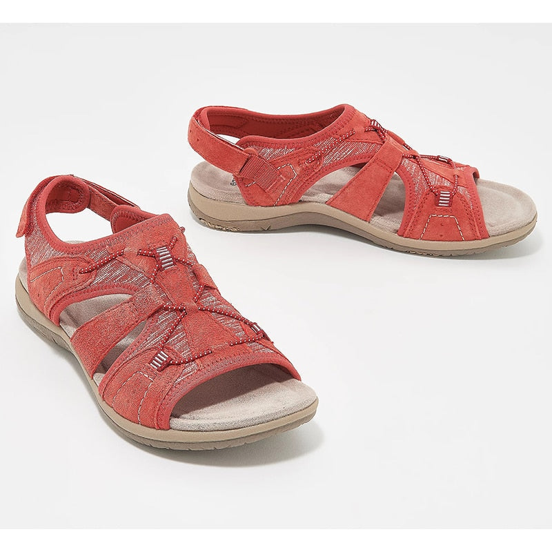 Sandales femme – Bout ouvert – Semelle confort – Bride réglable – Tissu respirant