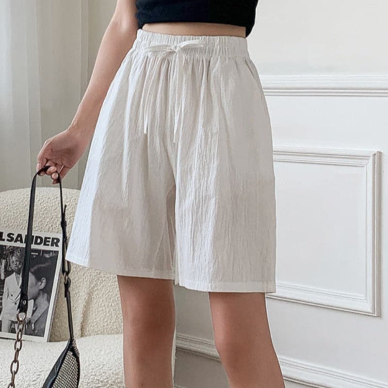 Short femme – Coupe décontractée – Taille élastique – Fibres naturelles respirantes