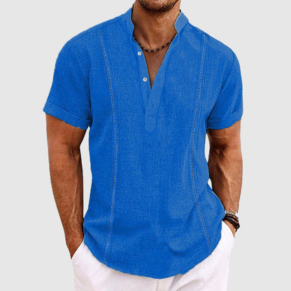 Men's shirt – Relaxed fit – Short sleeves – Breathable fabric – Open collar