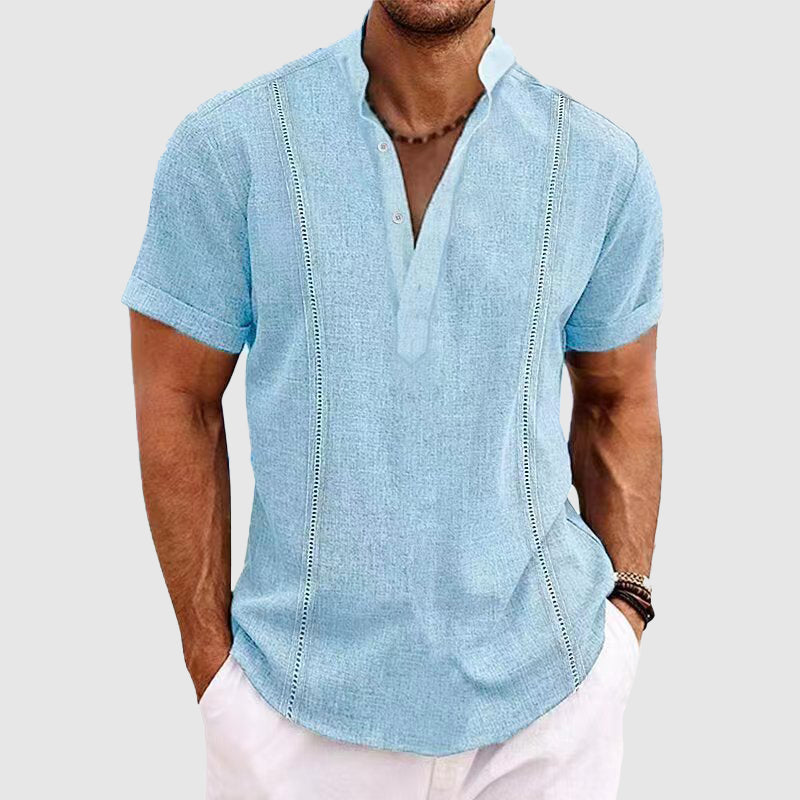 Men's shirt – Relaxed fit – Short sleeves – Breathable fabric – Open collar