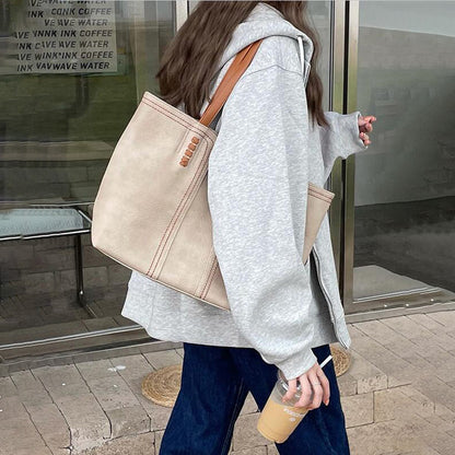 Sac cabas femme – Silhouette structurée – Toucher doux – Grandes anses renforcées