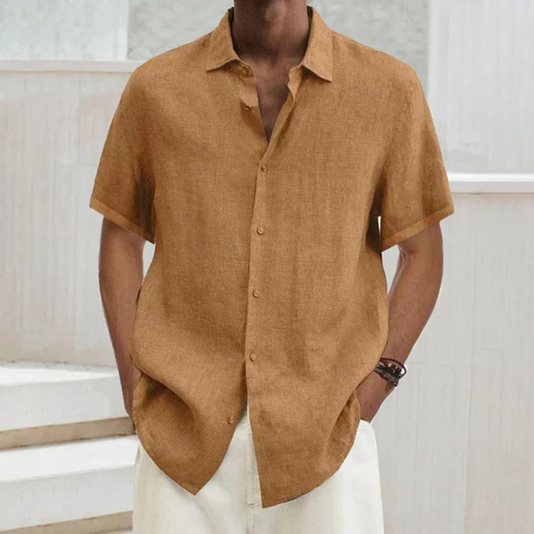 Men's short-sleeve shirt – Relaxed fit – Breathable fabric – Buttoned style