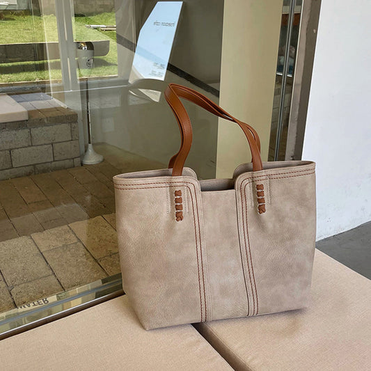 Sac cabas femme – Silhouette structurée – Toucher doux – Grandes anses renforcées