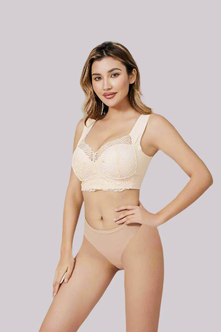 Soutien-gorge femme – Push-up structuré – Dentelle élégante – Bretelles larges