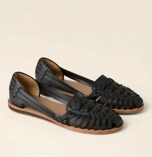 Sandales femme – Bout fermé – Design entrelacé – Bride arrière – Semelle plate