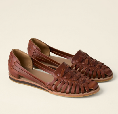 Sandales femme – Bout fermé – Design entrelacé – Bride arrière – Semelle plate