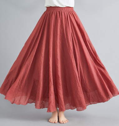 Jupe longue femme – Tissu respirant – Coupe fluide – Texture froissée bohème