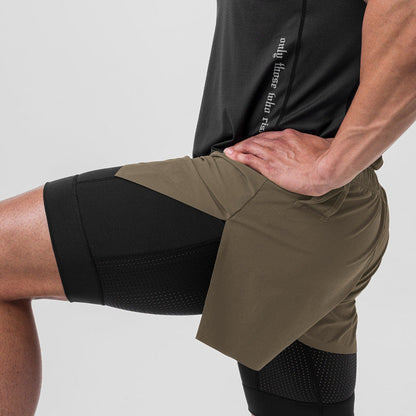 Men's sports shorts – Loose fit – Compression lining – Breathable fabric