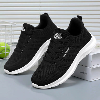 Chaussures de running femme – Tricot respirant – Semelle amortissante – Lacets ajustables