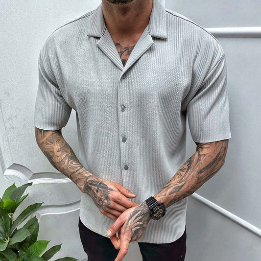 Chemise homme manches courtes – Coupe régulière – Tissu respirant – Col classique