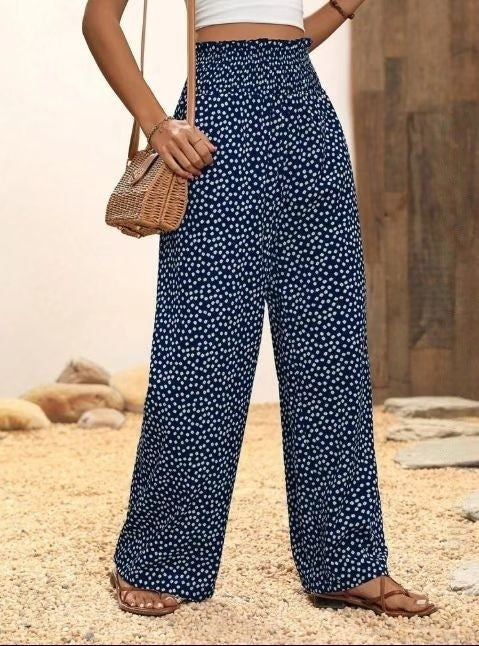 Pantalon femme – Coupe ample – Jambe évasée – Taille élastique – Tissu respirant