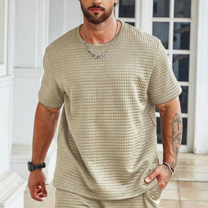 Men's T-shirt – Relaxed fit – Lightweight textured fabric – Breathable crew neck