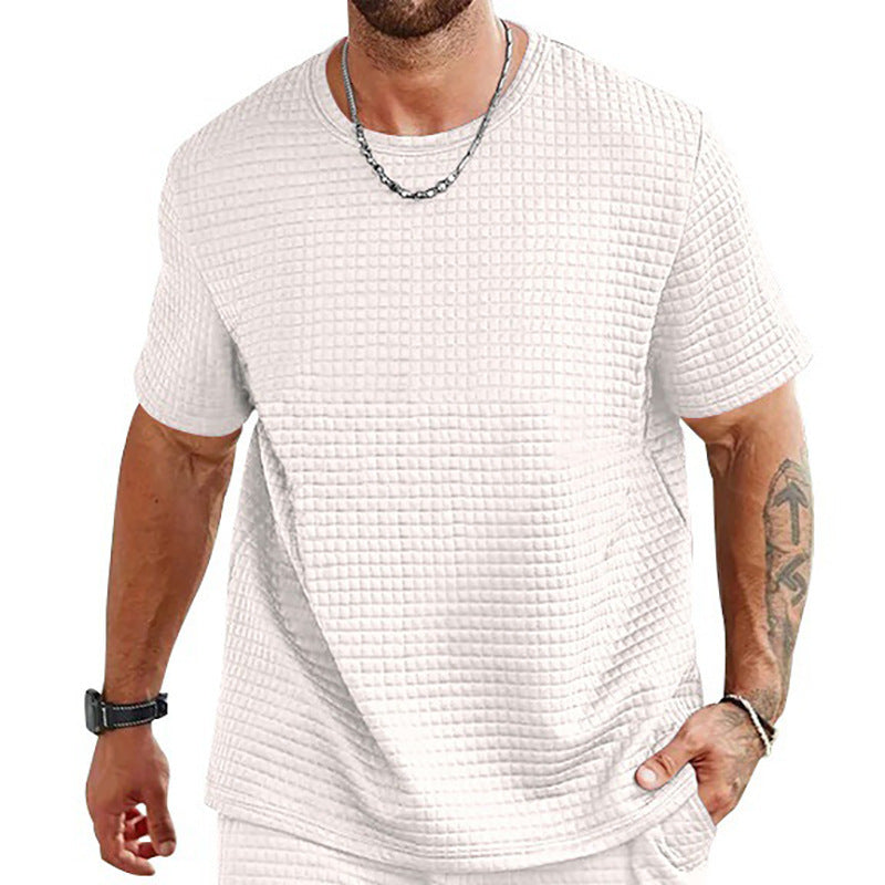 Men's T-shirt – Relaxed fit – Lightweight textured fabric – Breathable crew neck