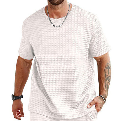 Men's T-shirt – Relaxed fit – Lightweight textured fabric – Breathable crew neck