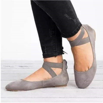 Ballerines femme – Suédine douce – Bout rond – Bride élastique – Coupe basse