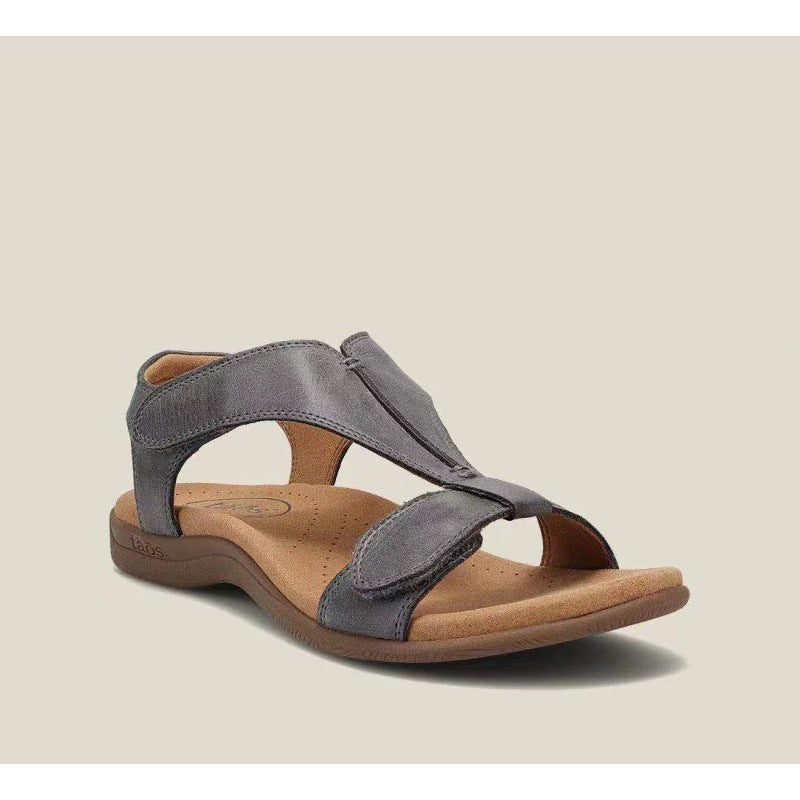 Sandales Compensées Femme – Tige T-Bar – Semelle Rembourrée – Fermeture Velcro
