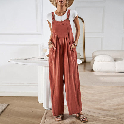Salopette femme – Coupe décontractée – Jambes larges – Tissu respirant – Style décontracté