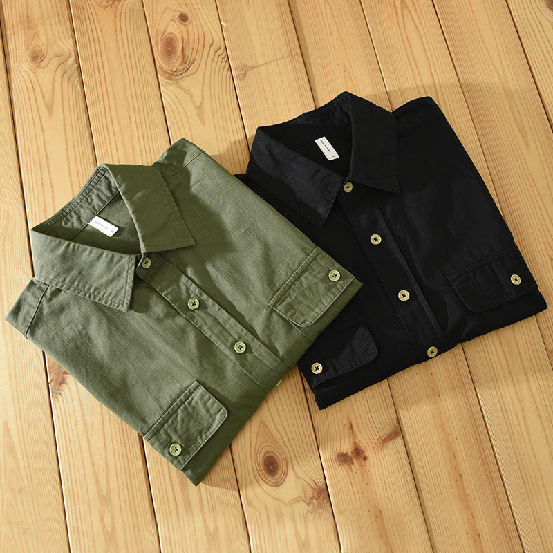 Chemise de travail homme – Coupe décontractée – Manches courtes – Fibre naturelle résistante
