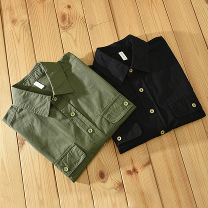 Chemise de travail homme – Coupe décontractée – Manches courtes – Fibre naturelle résistante