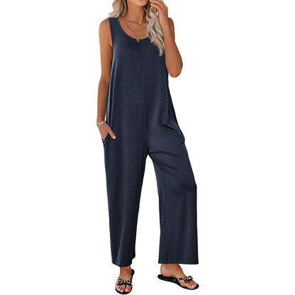 Combinaison femme – Coupe ample – Jambe large – Sans manches