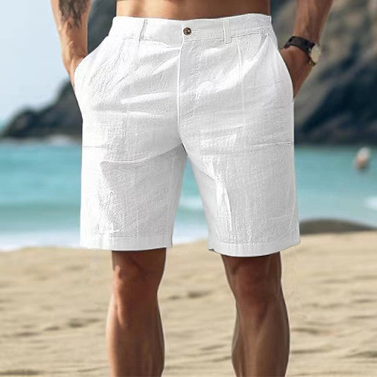 Short pour homme – Coupe décontractée – Tissu respirant – Longueur genou – Poches utilitaires