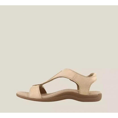 Sandales Compensées Femme – Tige T-Bar – Semelle Rembourrée – Fermeture Velcro