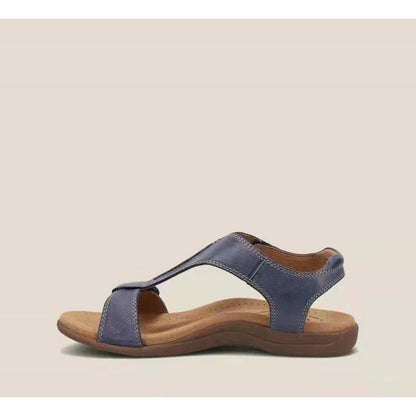 Sandales Compensées Femme – Tige T-Bar – Semelle Rembourrée – Fermeture Velcro